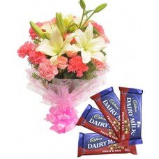 Flowers with chocolates