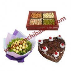 Flowers + Dry fruit + Cake