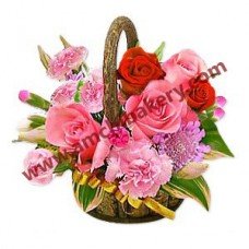 Flower basket (pink and red)